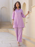 Lavender Cotton Solid A-line Co-ord Set